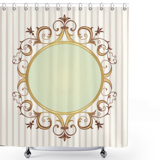 Personality  Golden Floral Frame Shower Curtains