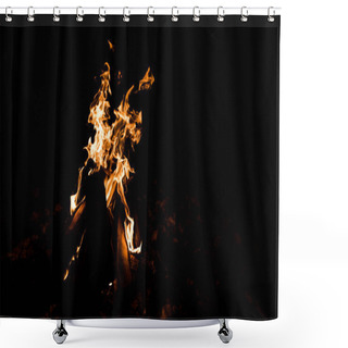 Personality  Close Up Of Flame In Camp Fire In Darkness In The Night  Shower Curtains