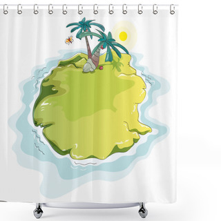 Personality  Funny Desert Island Shower Curtains
