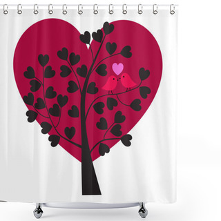 Personality  Pair Of Lovebirds On Tree Branch Shower Curtains