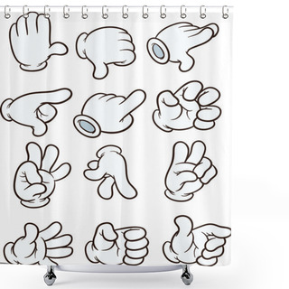 Personality  Cartoon Gloved Hands Shower Curtains