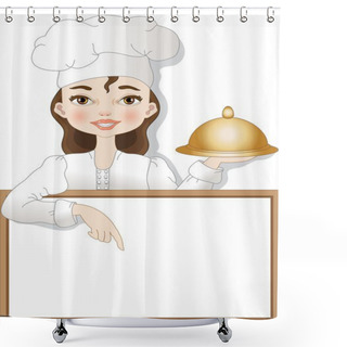 Personality  Woman Chef Shower Curtains