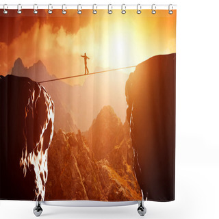 Personality  Man  Balancing On Rope Shower Curtains
