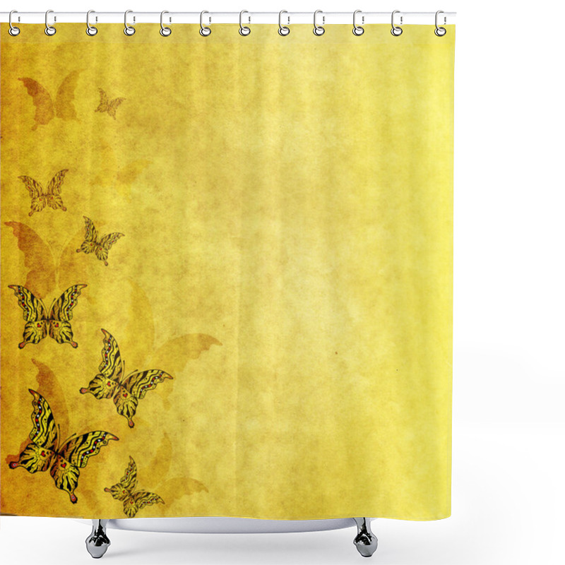 Personality  Paper With Butterflies Shower Curtains