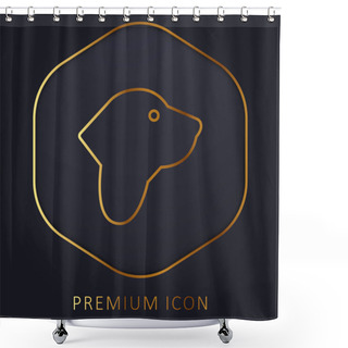 Personality  Basset Hound Golden Line Premium Logo Or Icon Shower Curtains