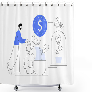 Personality  Business Incubator Abstract Concept Vector Illustration. Business Leadership Training Programs, Startup Accelerator, Idea Development, Incubator, Shared Administrative Service Abstract Metaphor. Shower Curtains