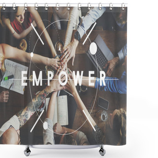 Personality  Business Team Holding Hands Together Shower Curtains