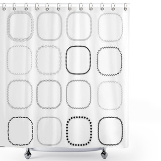 Personality  Set Of 16 Types Of Rounded Square Decorative Ruled Frames. Shower Curtains