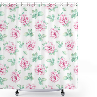 Personality  Seamless Pattern With Pencil Drawings Of Flowers Shower Curtains