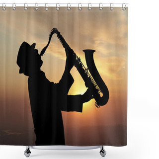 Personality  Saxophonist Shower Curtains