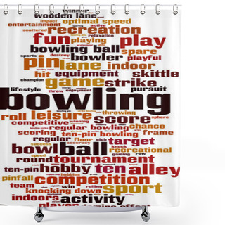 Personality  Bowling Word Cloud Shower Curtains