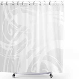 Personality  Gray White Background Pattern With Romantic Wavy Lines Shower Curtains