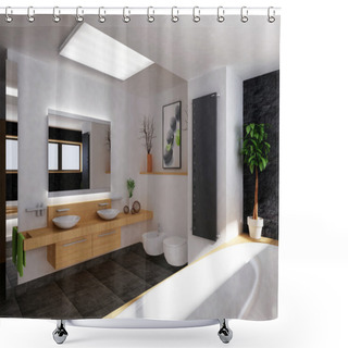 Personality  Modern Bathroom Shower Curtains