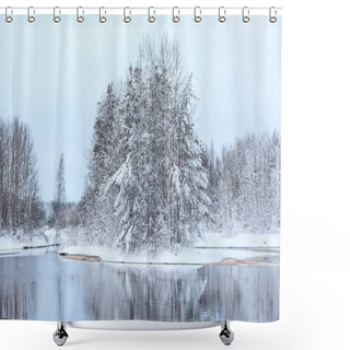 Personality  Snow-covered Trees Shower Curtains