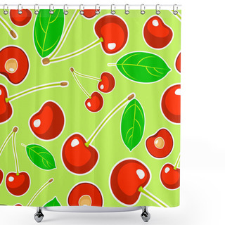 Personality  Vector Background With Cherry. Shower Curtains