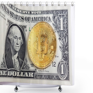 Personality  Bitcoin And Dollar Shower Curtains
