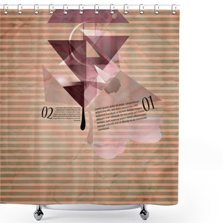 Personality  Modern Vector Artwork On Brown Background Shower Curtains