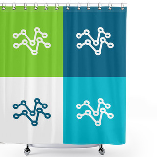 Personality  Analytics Hand Drawn Lines Flat Four Color Minimal Icon Set Shower Curtains