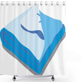 Personality  Blue Bed Linen. Shower Curtains