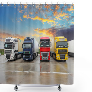 Personality  Truck - Freight Transportation Shower Curtains