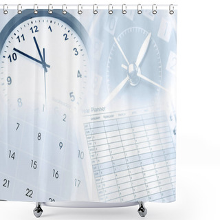 Personality  Clocks, Calendar And Year Planner Shower Curtains