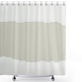 Personality  Ripped White Textured Paper With Copy Space On Grey Background  Shower Curtains