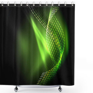 Personality  Elegant Neon Flowing Stripes, Smooth Waves With Light Effects Shower Curtains