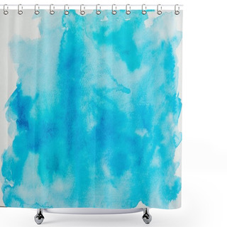 Personality  Blue Watercolor Texture Shower Curtains