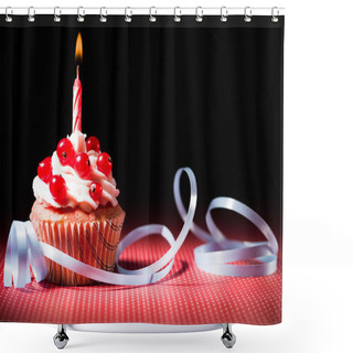 Personality  Surprise Muffin With Candle Shower Curtains