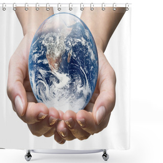 Personality  Earth Hands Shower Curtains