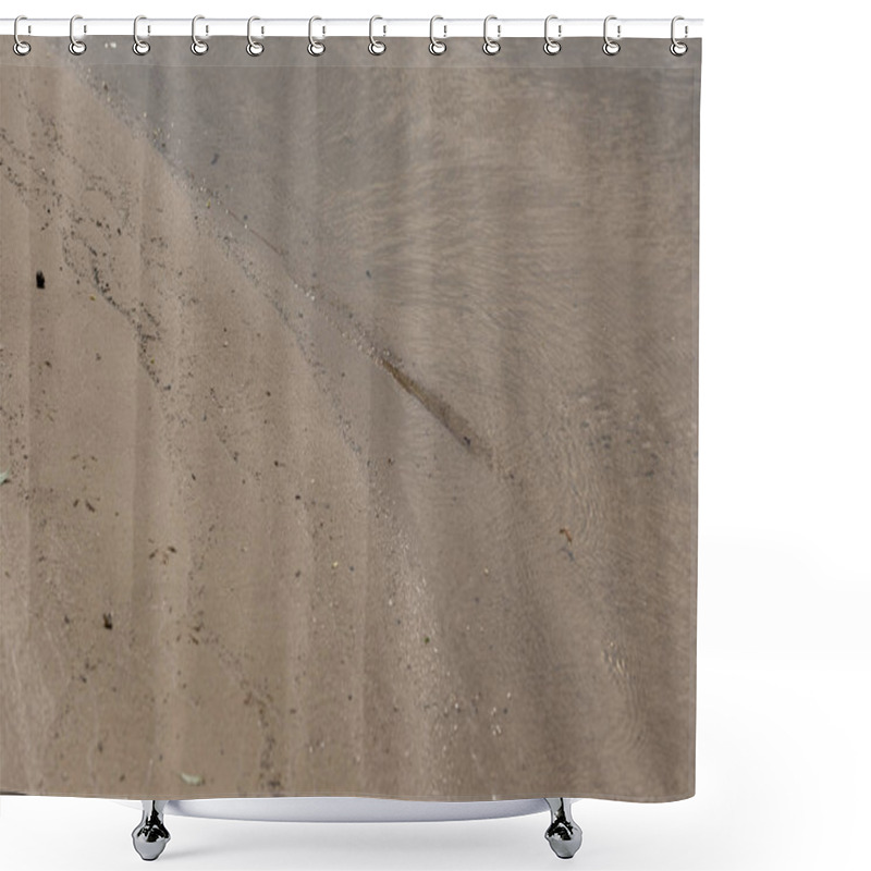 Personality  brown textured surface with sand and water with copy space shower curtains