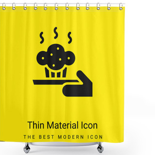 Personality  Baking Minimal Bright Yellow Material Icon Shower Curtains