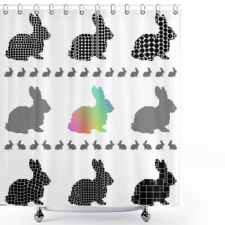 Personality  Rabbit Silhouettes Shower Curtains