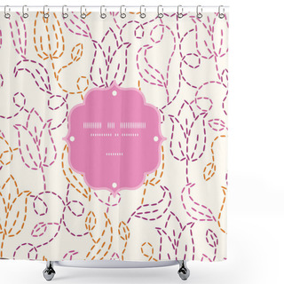 Personality  Embroidered Flowers Frame Seamless Pattern Background Shower Curtains