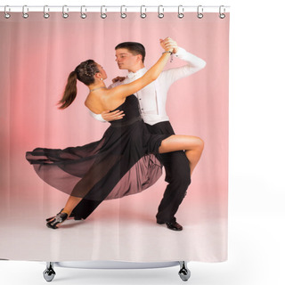 Personality  Tango Couple Performing Shower Curtains