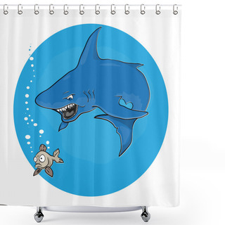 Personality  Hungry Shark Shower Curtains