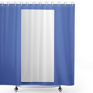 Personality  Blank Magazine Cover Template Isolated On Blue Background  Shower Curtains