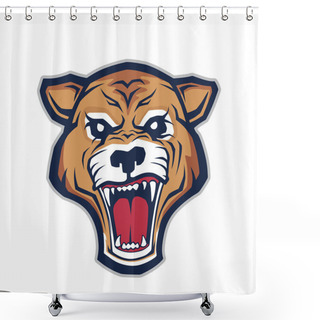 Personality  Cougar Head Mascot Shower Curtains