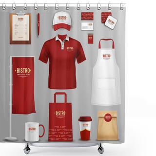 Personality  Restaurant Cafe Corporate Identity Icons Set Shower Curtains