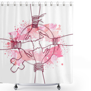 Personality  International Women's Day Celebration Concept. Shower Curtains