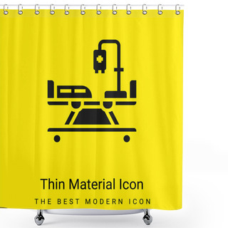 Personality  Bed Minimal Bright Yellow Material Icon Shower Curtains