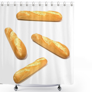 Personality  Baguette Isolated On White Shower Curtains