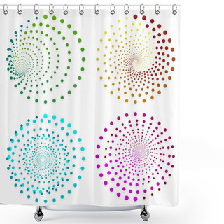 Personality  Circle Abstract Elements Set Shower Curtains
