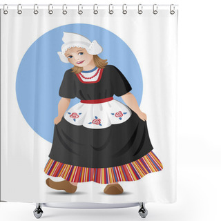 Personality  Dutch Girl In National Costume Shower Curtains
