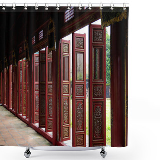 Personality  Adjustable Doors Of An Ancient Palace Of The Imperial Citadel Of Hue. High Quality Photo Shower Curtains
