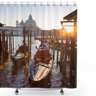 Personality  Gondolas In Grand Canal Of Vienice, Italy. Shower Curtains