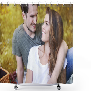 Personality  Couple In Love Looking To Each Other Shower Curtains