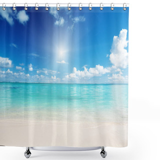 Personality  Sand And Caribbean Sea Shower Curtains