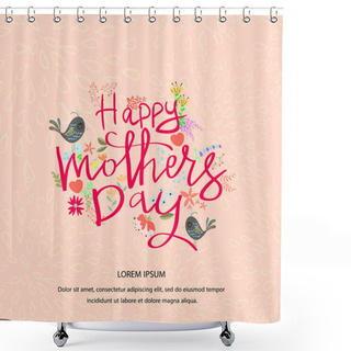 Personality  Mother S Day Typographical Vintage Card. Shower Curtains