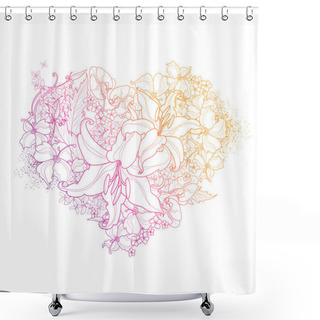 Personality  Abstract Floral Heart Shower Curtains